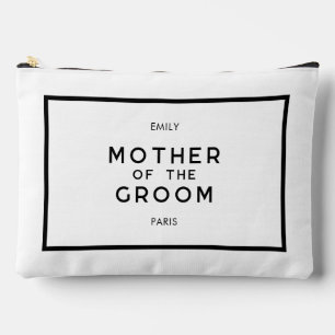 Chic French Black & White Mother Of The Groom Accessory Pouch