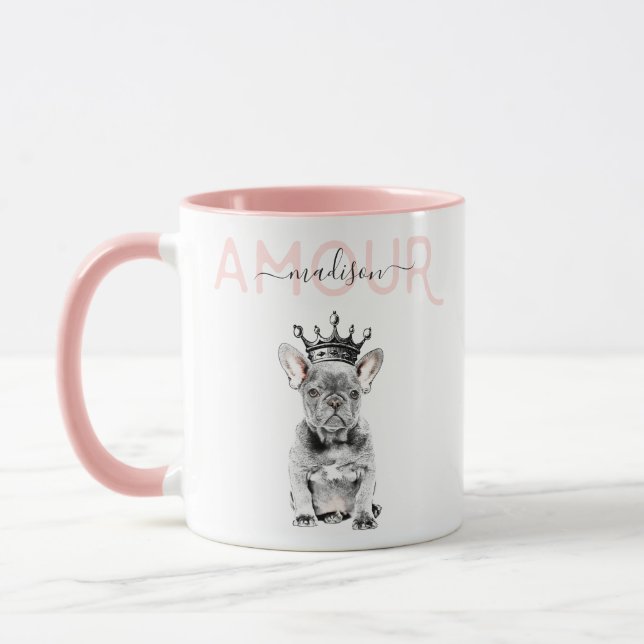 Chic French Bulldog Frenchie Love Royal Mug (Left)