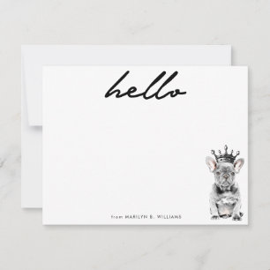 Chic French Bulldog Frenchie Love Royal Stationery Card