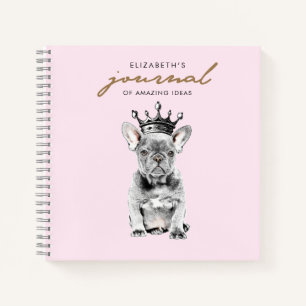 Chic French Bulldog Frenchie Royal Pink Notebook
