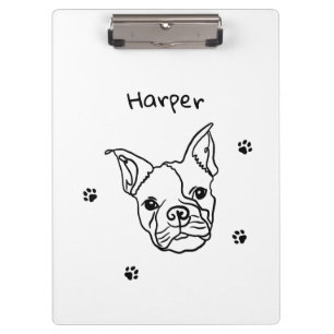 Chic French Bulldog Line Art: Edit Your Text Clipboard