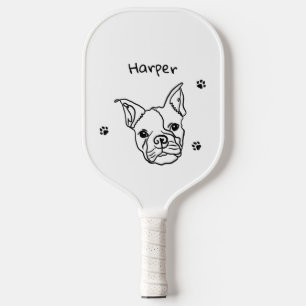 Chic French Bulldog Line Art: Edit Your Text Pickleball Paddle