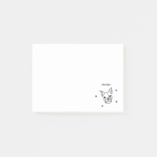 Chic French Bulldog Line Art: Edit Your Text Post-it Notes
