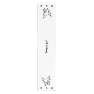 Chic French Bulldog Line Art: Edit Your Text Short Table Runner