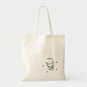 Chic French Bulldog Line Art: Edit Your Text Tote Bag