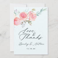 Chic French Garden Floral Wedding Love and Thanks