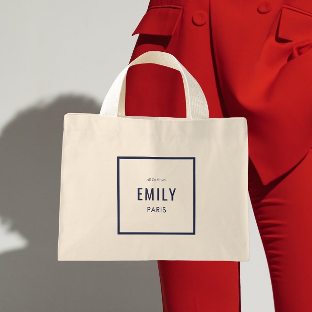 Chic French Navy Beauty / Fashion Brand Promo Mini Tote Bag (Creator Uploaded)