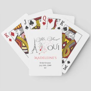 Chic French Parisian She Said Oui Bridal Shower Playing Cards