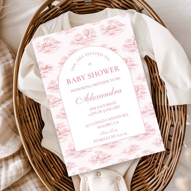 Chic French Toile Baby Shower Invitation (Creator Uploaded)