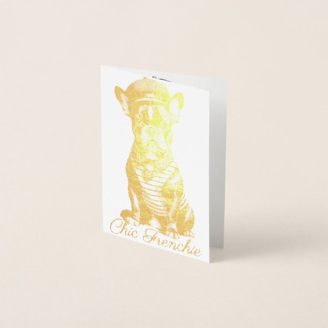 Chic Frenchie: Stylish French Bulldog Design for T Foil Card (Front)
