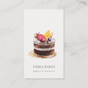 CHIC FRUIT FLORAL CAKE PATISSERIE CUPCAKE BAKERY BUSINESS CARD