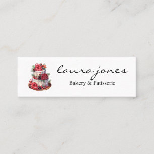 Chic Fruit Floral Cake Patisserie Cupcake Bakery Mini Business Card