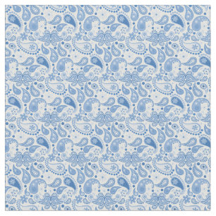 Chic Fun Blue and White Paisley Fabric