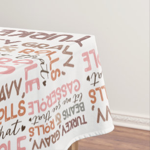 Chic Fun Thanksgiving Turkey Beans Casserole Tablecloth