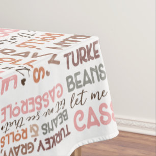 Chic Fun Thanksgiving Turkey Beans Casserole Tablecloth
