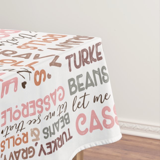 Chic Fun Thanksgiving Turkey Beans Casserole Tablecloth (In Situ)