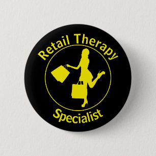 Chic Fun Yellow 'Retail Therapist' Button