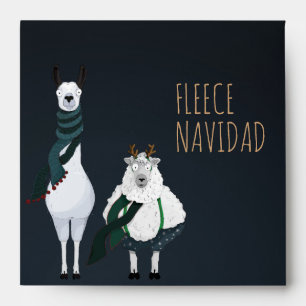 Chic Funny Fleece Navidad Dark Blue Customizable Envelope