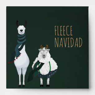 Chic Funny Fleece Navidad Dark Green Customizable Envelope