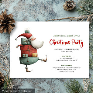 Chic Funny Santa Watercolor Christmas Party Card