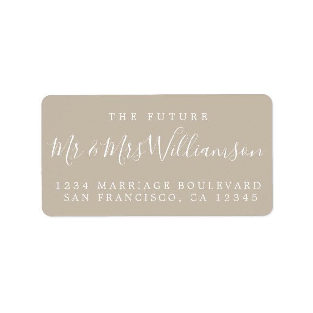 Chic Future Mr Mrs Grey Wedding Return Address Label (Front)