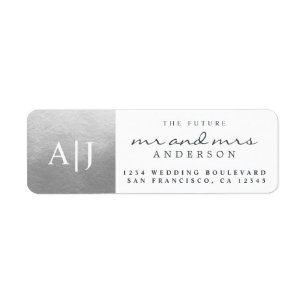 Chic Future Mr Mrs Monogram Wedding Return Address Label