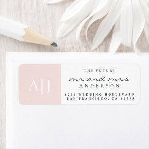 Chic Future Mr Mrs Monogram Wedding Return Address Label