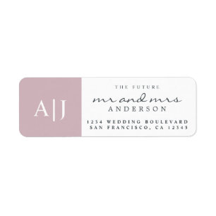 Chic Future Mr Mrs Monogram Wedding Return Address Label