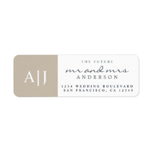Chic Future Mr Mrs Monogram Wedding Return Address Return Address Label