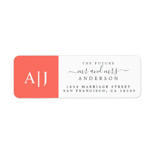 Chic Future Mr Mrs Monogram Wedding Return Address Return Address Label