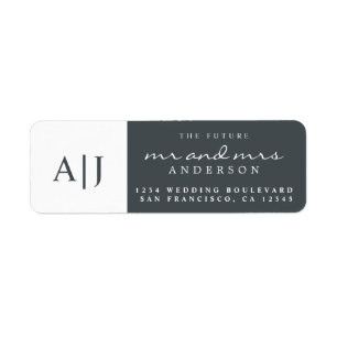 Chic Future Mr Mrs Monogram Wedding Return Address Return Address Label