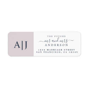Chic Future Mr Mrs Monogram Wedding Return Address Return Address Label