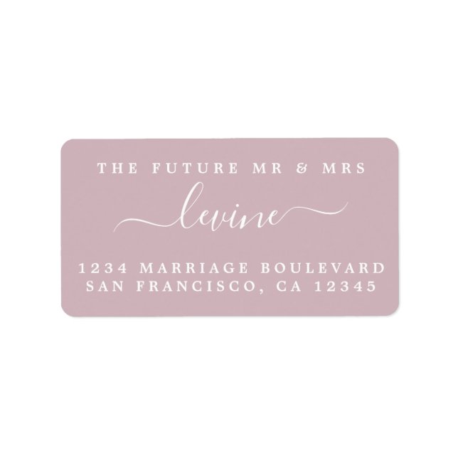Chic Future Mr Mrs Purple Wedding Return Address Label (Front)