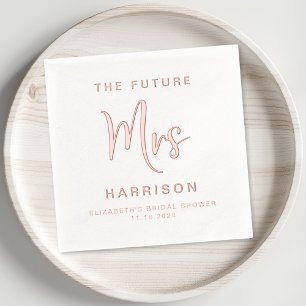 Chic Future Mrs Bridal Shower Rose Gold Foil Napkins