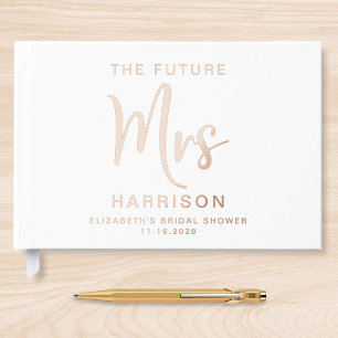 Chic Future Mrs Bridal Shower Rose Gold Guest Book