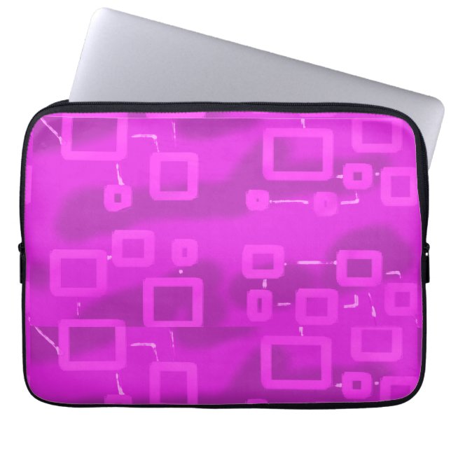 Chic Futuristic Geometric  Laptop Sleeve (Front)
