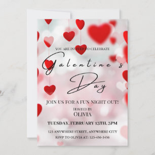 Chic Galentine's Day Celebration Invitation card