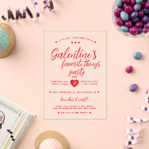 Chic Galentine's Favorite Things Party Acrylic Invitations