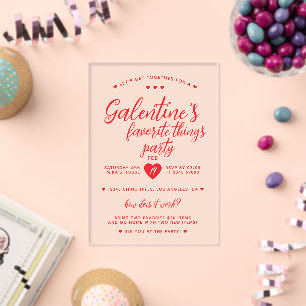 Chic Galentine's Favourite Things Party  Acrylic Invitations