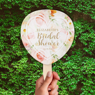 Chic Garden Flowers Bridal Shower Hand Fan