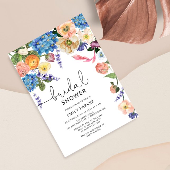 Chic Garden Flowers Bridal Shower Invitation (Creator Uploaded)