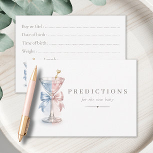Chic Gender Reveal Predicitions For The New Baby Thank You Card