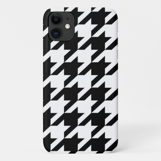 chic geometric black and white houndstooth pattern Case-Mate iPhone case (Back)