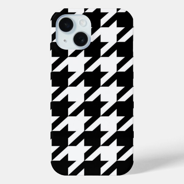 chic geometric black and white houndstooth pattern Case-Mate iPhone case (Back)
