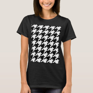 chic geometric black and white houndstooth pattern T-Shirt