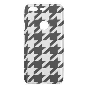 chic geometric black and white houndstooth pattern uncommon google pixel case