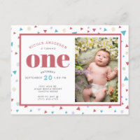 Chic Geometric Triangle and Swirls First Birthday