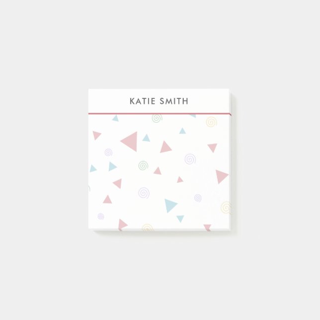 Chic Geometric Triangle and Swirls Post-it Notes (Front)