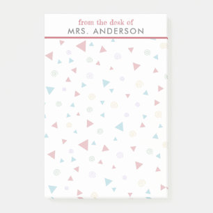 Chic Geometric Triangle and Swirls Teacher's Post-it Notes