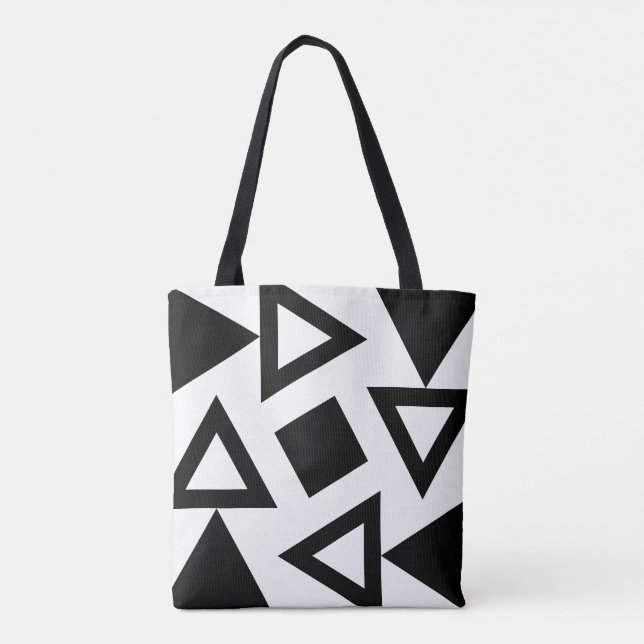 Chic Geometric Triangle Pattern Tote Bag (Back)